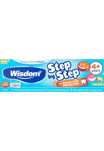 Wisdom Step by Step Kids Toothpaste 4+ years 75ml
