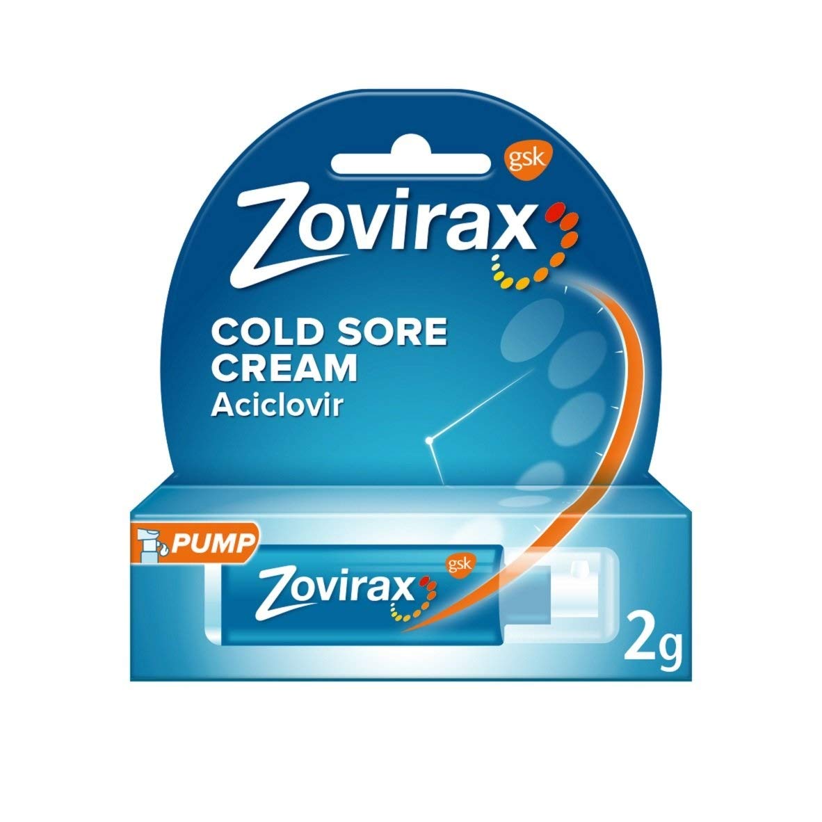 Zovirax Cold Sore Relief Treatment Cream Pump 5% - 2g Pump
